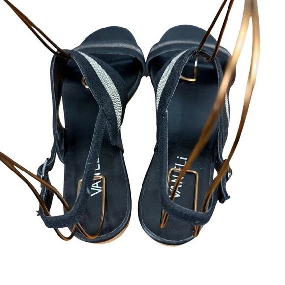 Vaneli Van Eli Womens Black Silver Slingback Sandals Low Heel Shoes Strappy sz 7 - Picture 10 of 15